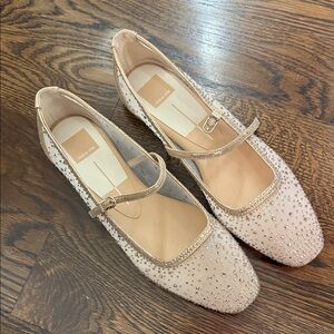 Dolce Vita Blush Pink Crystal-Embellished Mary Jane Flats